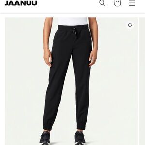 Black JAANUU Jogger Scrub Pants with 5 Pockets